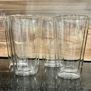 4 Double Walled Drinking Glasses 10 oz